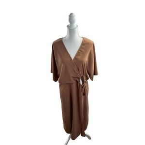 Earthbound Trading Co NWT Copper Midi Dolman Short Sleeve Dress Size M Women's‎